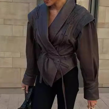 Women's Trench Coat Biker Jacket for Winter (5)