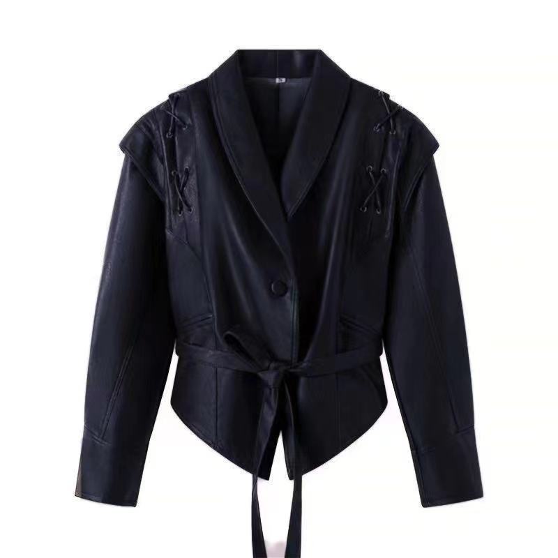 Women's Trench Coat Biker Jacket for Winter (6)