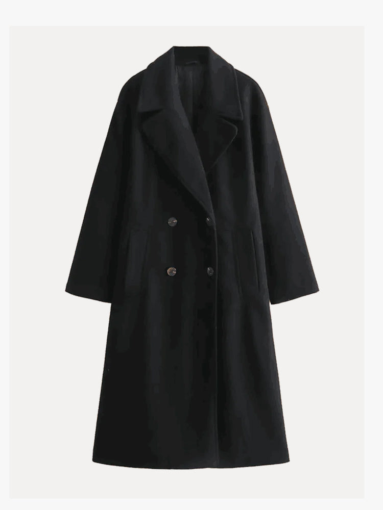 Women's Trench Coat for Autumn Layering in Black