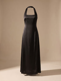 Penelope | Women's V-Halterneck Maxi Christmas Party Dress