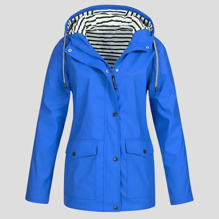 Women's Waterproof Trench Coat for Winter in Blue