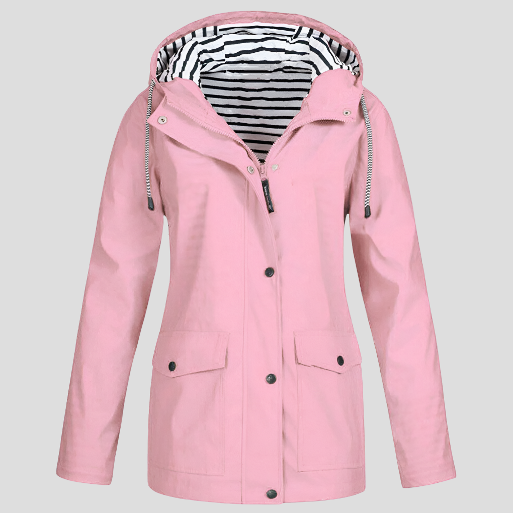 Women's Waterproof Trench Coat for Winter in Pink