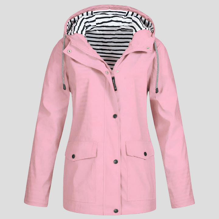 Women's Waterproof Trench Coat for Winter in Pink
