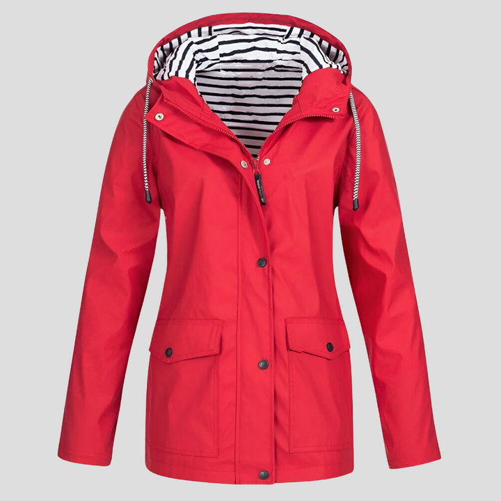 Women's Waterproof Trench Coat for Winter in Red