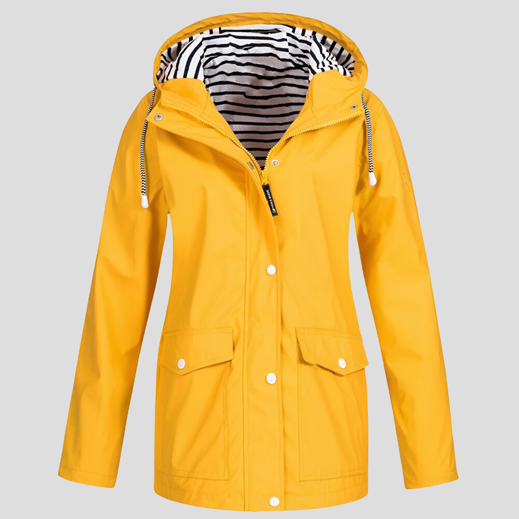 Women's Waterproof Trench Coat for Winter in Yellow