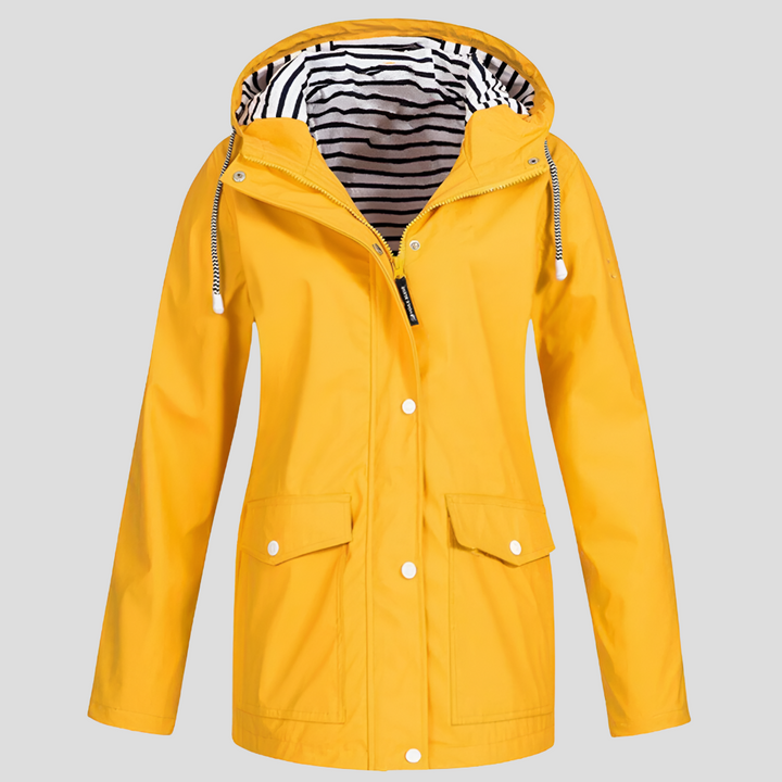 Women's Waterproof Trench Coat for Winter in Yellow