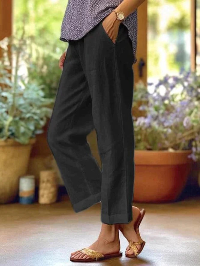 Women's Wide Leg Trousers for Everyday Wear in Black