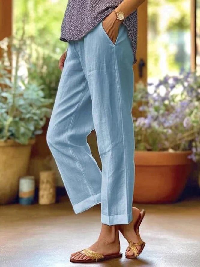 Women's Wide Leg Trousers for Everyday Wear in Blue