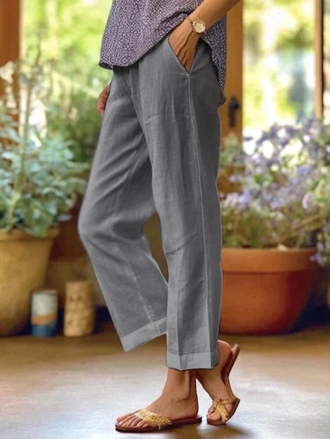 Women's Wide Leg Trousers for Everyday Wear in Grey