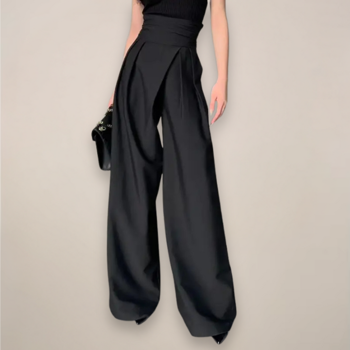 Women's Wide Leg Trousers for Polished Summer Style in Black 1