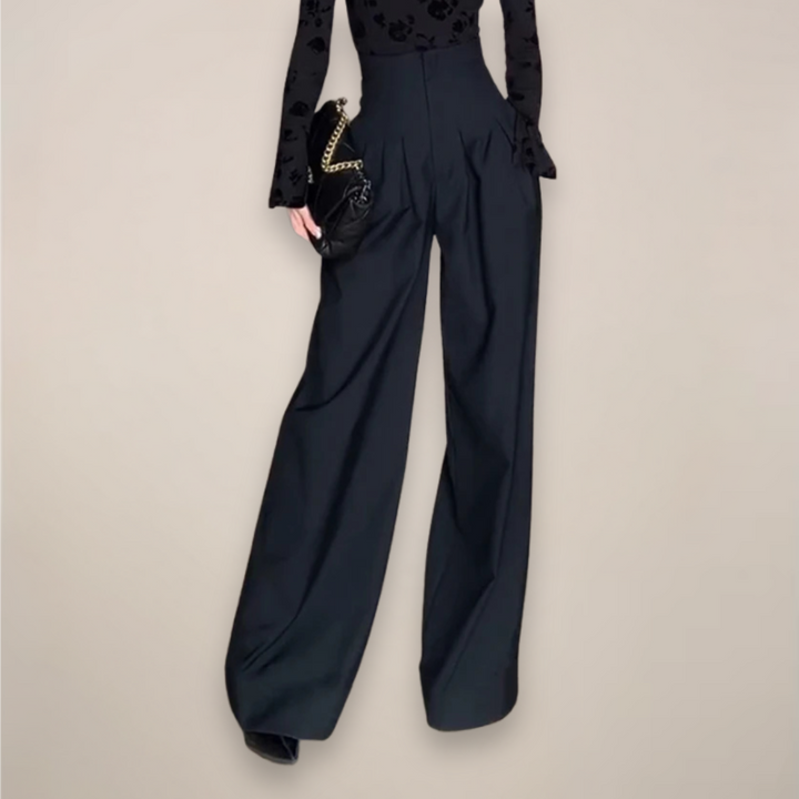 Women's Wide Leg Trousers for Polished Summer Style in Black 3