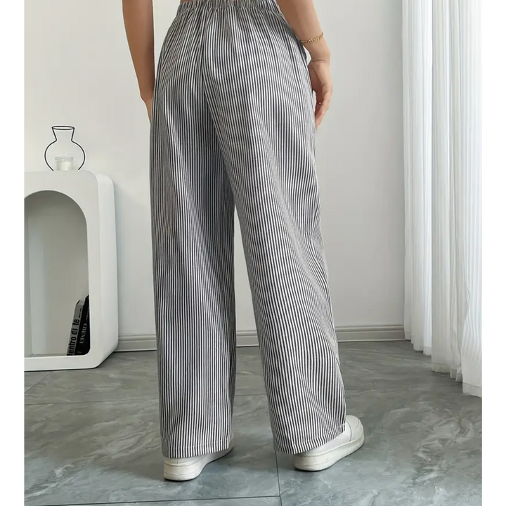 Women's Wide Leg Trousers with Fine Stripes (11)