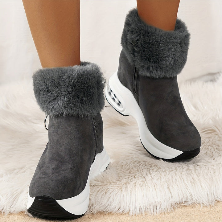 Women's Winter Ankle Boots with Faux Fur Trim (3)