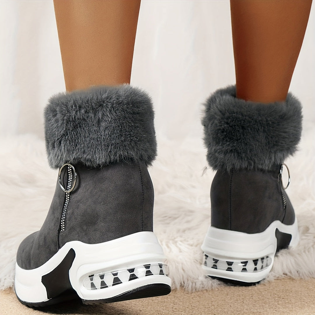 Women's Winter Ankle Boots with Faux Fur Trim (4)