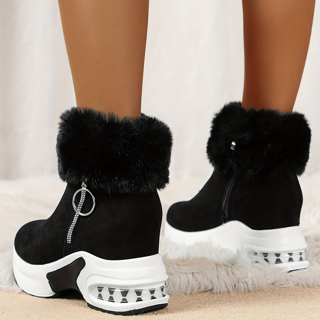 Women's Winter Ankle Boots with Faux Fur Trim (6)