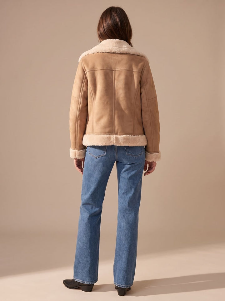 Women's Winter Coat Aviator with Faux Shearling (7)