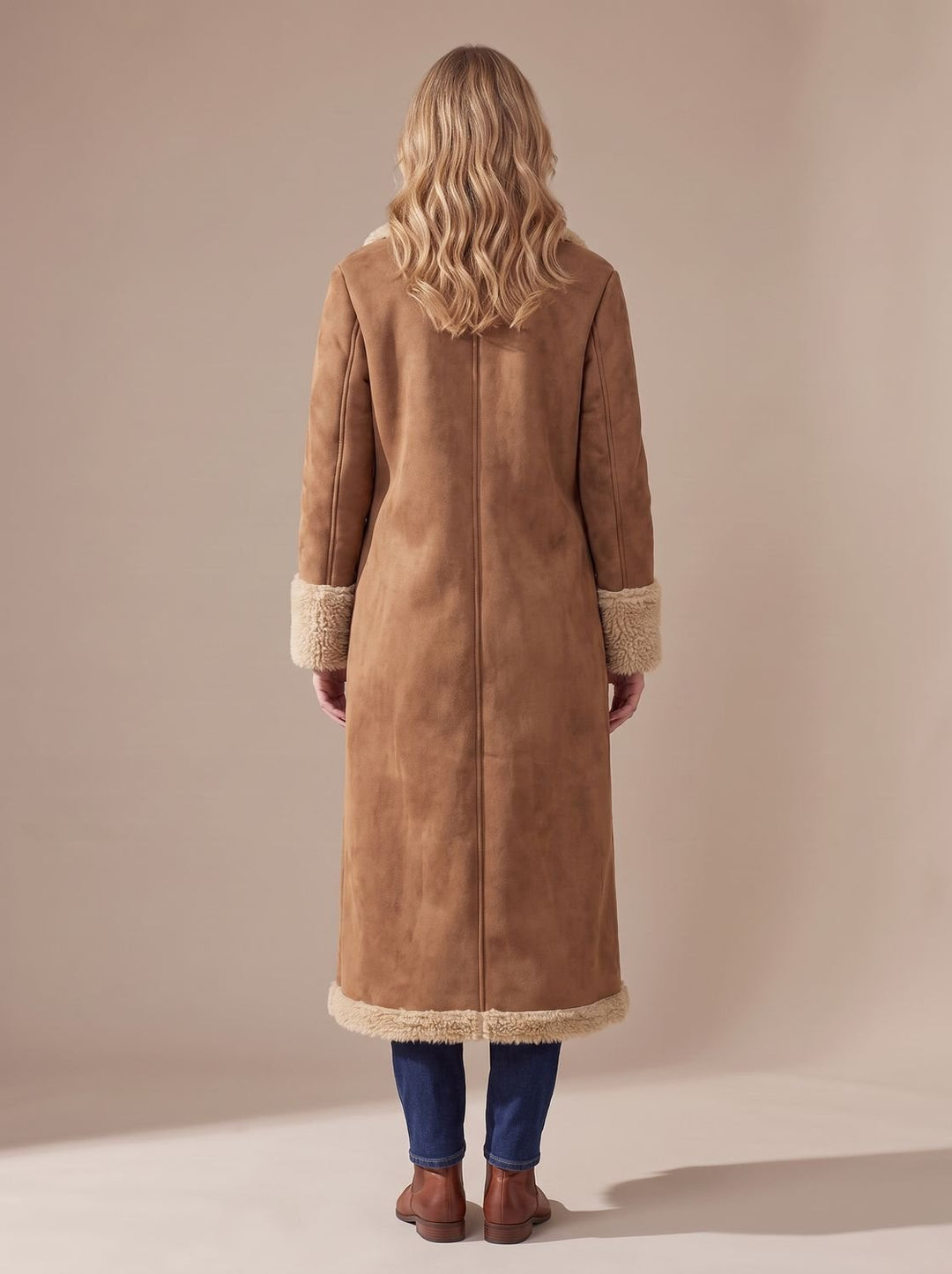 Women's Winter Faux Fur Trench Coat (4)