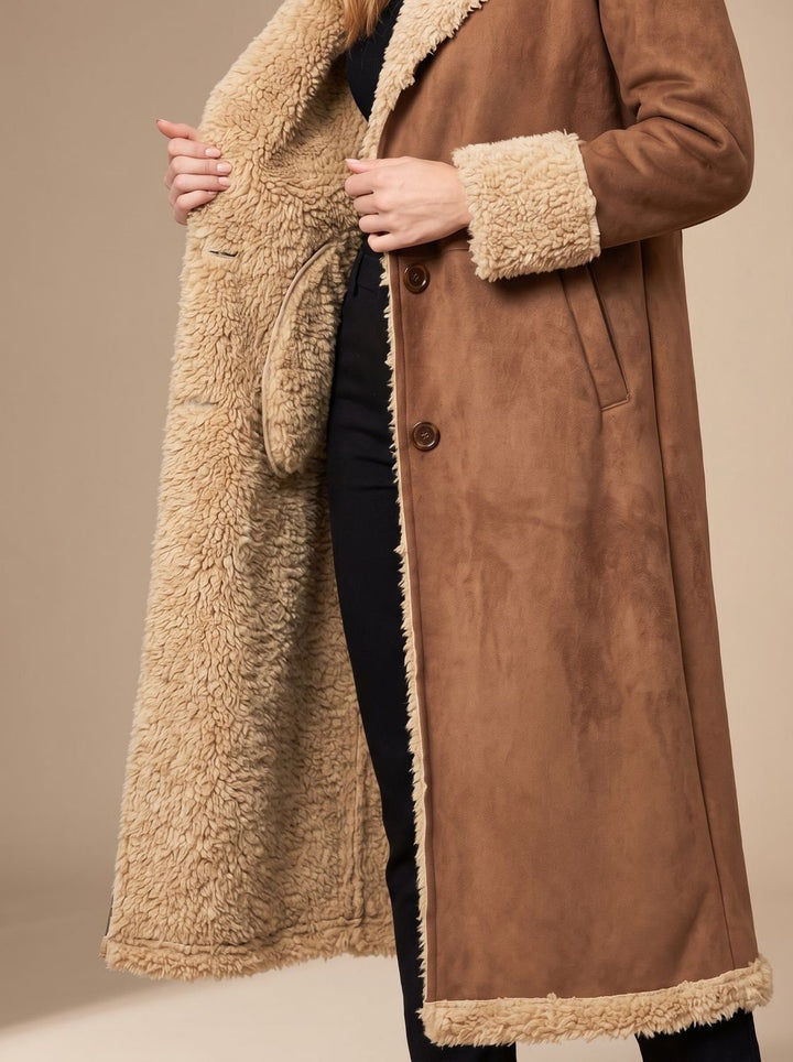 Women's Winter Faux Fur Trench Coat (5)