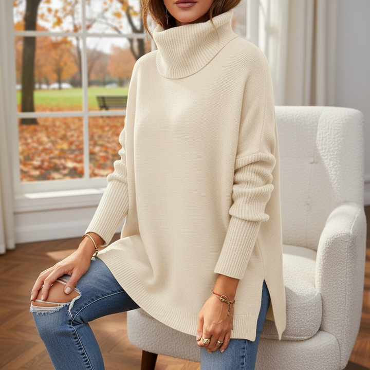 Women's Winter Oversized Turtleneck Jumper Dress (10)