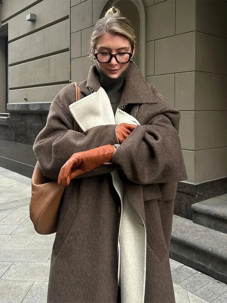 Women's Wool Trench Coat for Winter Layering