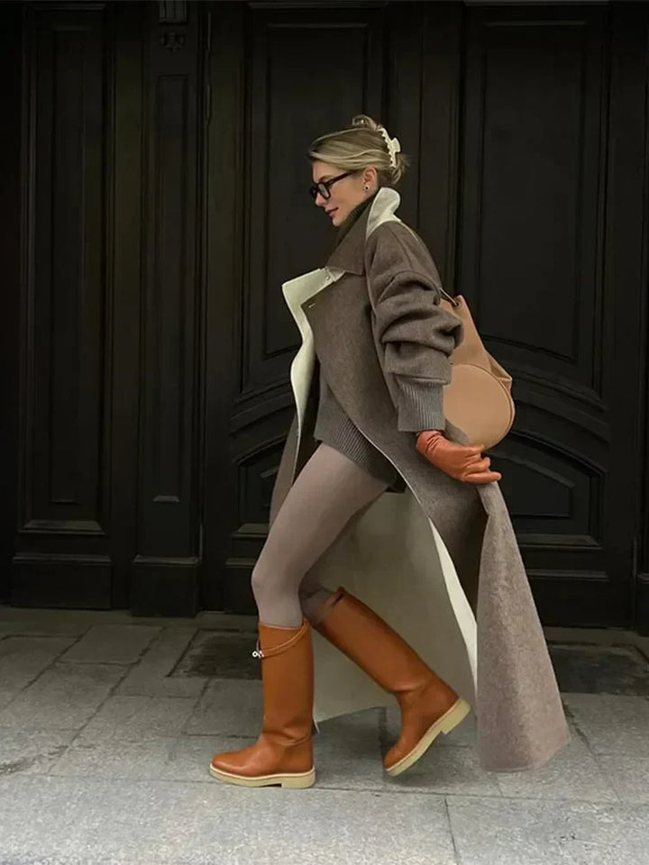 Women's Wool Trench Coat for Winter Layering (3)
